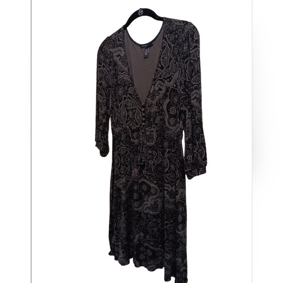 Banana Republic Black and Gray Midi Dress - Picture 3 of 7